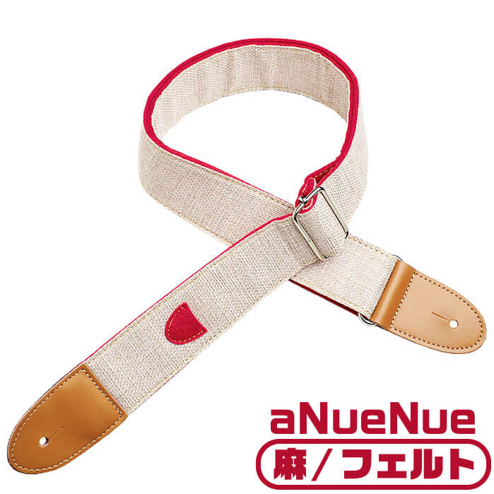 ギター ストラップ (エレキ アコースティックギター ベース) aNueNue Bird Strap aNN-BS1 RED 麻素材 アヌエヌエ レッド 赤