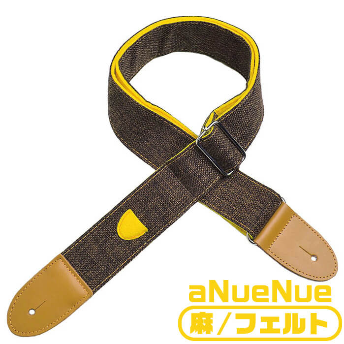 ギター ストラップ (エレキ アコースティックギター ベース) aNueNue Bird Strap aNN-BS3 YLW 麻素材 アヌエヌエ イエロー 黄