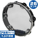 タンバリン KC HMT-SH BK ブラック アルミフレーム タンブリン ヘッド付 黒 Tambourine ■ タンバリン (Tambourine) ■ メーカー ： KC ■ 型番 ： HMT-SH ■ カラー ： BK (ブラック 黒) ■ 形状 ： 円形 ■ サイズ ： 約26cm ■ 本体重量 ： 約440g ■ フレーム ： アルミニウム ■ ヘッド ： プラスチック (脱着可能) ■ ジングル ： ステンレス　2連 6箇所 (12-Jingles) ■ 特徴 ■ アルミニウム製フレームにクリアプラスチックヘッドを取り付けたタンバリンです。 ■ ネジ調節でヘッドのチューニングができ、ヘッド自体を取り外すことも可能なので通常のアルミフレームタンバリンとしてもご使用いただけます。 ■ ジングルは2連になったダブルジングル仕様となっており、煌びやかな音色を奏でます。 タンバリン KC HMT-SH BK ブラック アルミフレーム タンブリン ヘッド付 黒 Tambourine ■ 補足説明 ■ どなたでも楽しめます。 ・大人(男性、女性)、子供（男子、女子）学生（小学生、中学生、高校生、大学生）小さなお子様(男の子、女の子) ■ 多様な音楽ジャンルで楽しめます。 ・クラシック、ボサノバ、フラメンコ、タンゴ、ラテンをはじめ、J-POP（Jポップ）、ロック、ブルース、フォークソング、カントリー、ラグタイム、ジャズはもちろん、演歌、童謡、民族音楽、ハワイアン、フラ(フラダンス)の演奏、メタルやヒップホップ、ブラックミュージックの味付け、サンプリングにも使われる事もあります。 ■ 楽しみ方はいろいろ！ ・趣味として余暇を楽しむのはもちろん、学校の音楽の授業、音楽教室、ミュージックスクール、カルチャースクールのレッスン、発表会。部活（軽音）、アマチュアバンド(バンド演奏)、路上でのストリート演奏、文化祭や学園祭などのイベント。・休日のアウトドア（キャンプ、お花見など野外での演奏）結婚式や二次会、忘年会、新年会の余興・老後に指先を使う事でボケ防止に役立つ事から、老人ホームなどで演奏を楽しむご高齢の方が多くなっています。・自宅録音や、自分の演奏を「歌ってみた」「演奏してみた」でYouTubeなどの動画サイトやSNSへ投稿する楽しみ方も増えています。 ■ 新しい生活様式の中でも趣味が広がります。 ・お家時間に家で楽しめるインドアの趣味として一人でも気軽に楽しめる楽器を始める方が増えています。おうち時間、お一人様の暇つぶしのつもりで始めたけれど「楽器の響きに癒されて夢中になっている」など声を多く頂いております。 ■ 当店のタンバリンや、可愛い小物など、ギフトにも好評です。楽器関連アイテムのプレゼントはいかですか？ ・母の日、父の日、敬老の日（親、祖父、祖母へ）、誕生日（夫、嫁へ、息子、娘へ、孫へバースデープレゼント）、バレンタインデーやホワイトデー、クリスマスのクリスマスプレゼント（家族へのクリプレ）など、定番のギフトイベントこそカワイイ気の利いたプレゼントを贈ってみませんか。また、入学祝い、卒業祝い、成人式や就職、引っ越しなど、新生活の贈り物として、いかがでしょうか。タンバリン KC HMT-SH BK ブラック アルミフレーム タンブリン ヘッド付 黒 Tambourine 軽やかな音色のアルミフレームに脱着可能なヘッドを取付けました