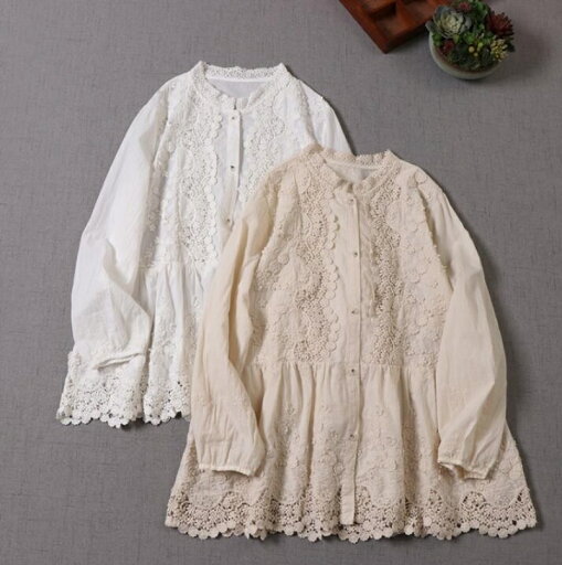 チュニック 女子トップス 女性カットソー レディースチュニック ブラウス 綿刺繍 レース 可愛長袖 着痩せ 着心地良いホワイトns00859d JOLNN チュニック 女子トップス 女性カットソー レディースチュニック ブラウス 綿刺繍 レース 可愛長袖 着痩せ 着心地良いホワイトns00859d JOLNN