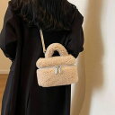 【送料無料】ハンドバッグ ボアバッグ ミニバッグ レディース 小さめ もこもこ ショルダーバッグ 2way 肩掛け 斜めがけ ボックス型 ボア手持ち カバン 軽...