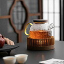 麦の穂 ムギノホ 600ml 耐熱ガラス ティーポット 急須 ガラス ウールナット 木の蓋 Mサイズティーウォーマー キャンドルスタンド 保温 ウォーマー ポッ...