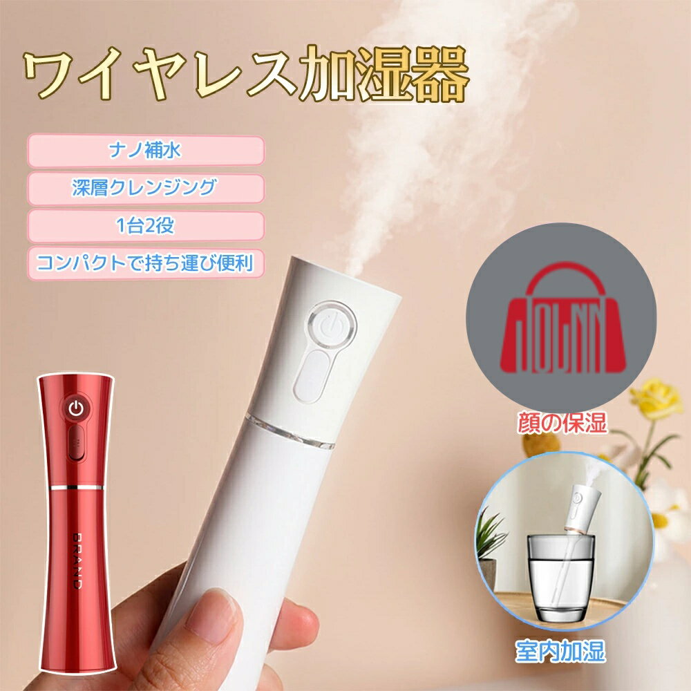 ハンディ加湿器 ハンディミスト美顔器 シンプル ハンディ加湿器 スチーマー ボトル加湿器 USB 加湿器 コードレス 持ち運び スチーム 保湿 加湿器 充電式 毛穴ケア 加湿 乾燥予防 携帯 化粧水 美肌 コンパクト