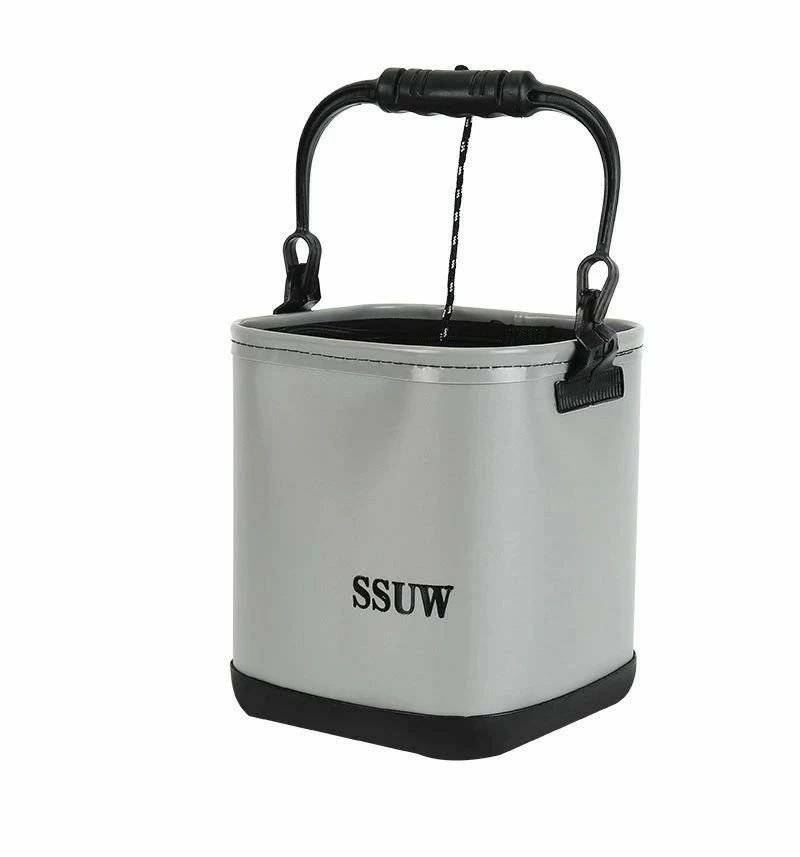 Bag - EVA素材 水汲み 大容量 防災備蓄品 釣り バッカン 折りたたみ バケツ メッシュカバー 活かし水くみバケツ 5Mロープ付き 釣り用 ビーズ付き 持ち運び便利 バケツ