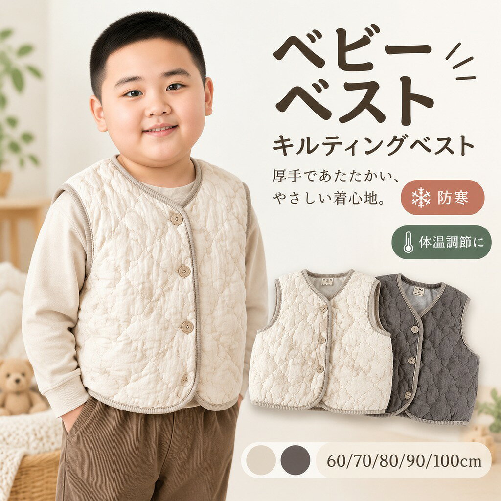 商品説明 商品名ベスト キッズ キルティングベスト 素材コットン、ポリエステル サイズ66:参考身長59-66 73:参考身長66-73 80:参考身長73-80 90:参考身長80-90 100:参考身長90-100 セット内容ベスト 注意PC環境光の具合により、色や素材のイメージが写真と若干異なる場合がございます。 モデル写真に使用されているアクセサリー小物は別途記載が無い限り付属いたしません。 商品に不良があった場合は、商品到着から5日以内にご連絡いただければご返金交換対応させて頂きます。 商品のサイズは、全て平置きにて外寸を測定しております。 商品によっては+-0.5cm〜1cmの誤差が発生してしまう場合がございます。 該当商品は他店と在庫共有です。タイミングにより、在庫ズレが生じる場合がございます。予めご了承ください。 メーカー希望小売価格はメーカーカタログに基づいて掲載しています