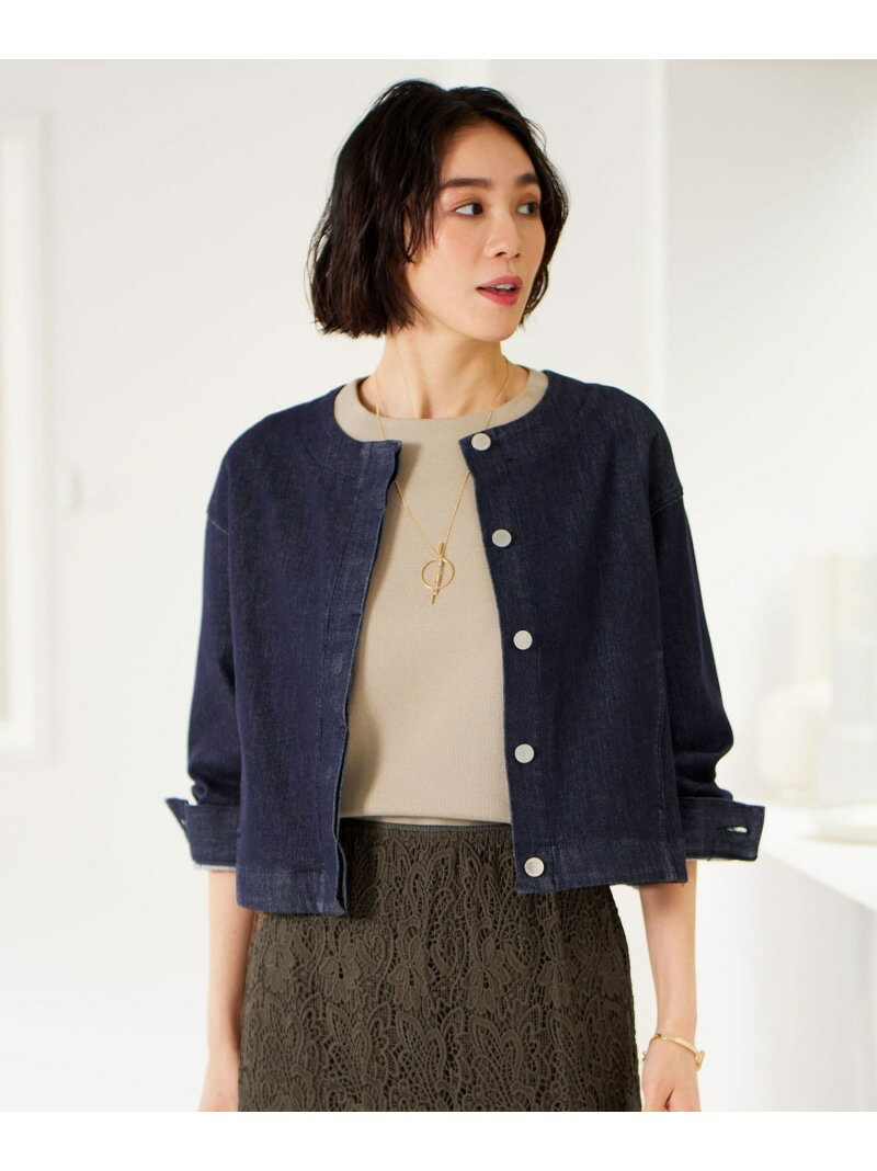 【洗える】ウスカルデニム ジャケット 自由区 ジユウク ジャケット・アウター デニムジャケット ブルー..