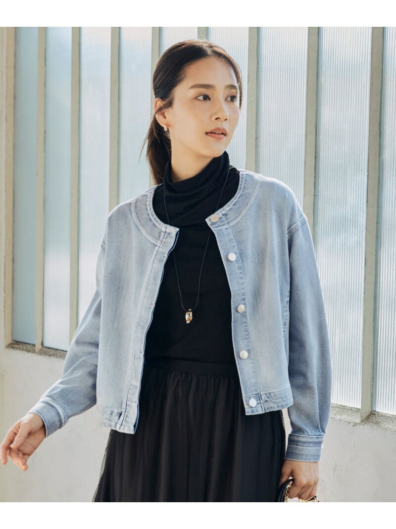 【洗える】ウスカルデニム ジャケット 自由区 L ジユウク ジャケット・アウター デニムジャケット ブルー【送料無料】[Rakuten Fashion]