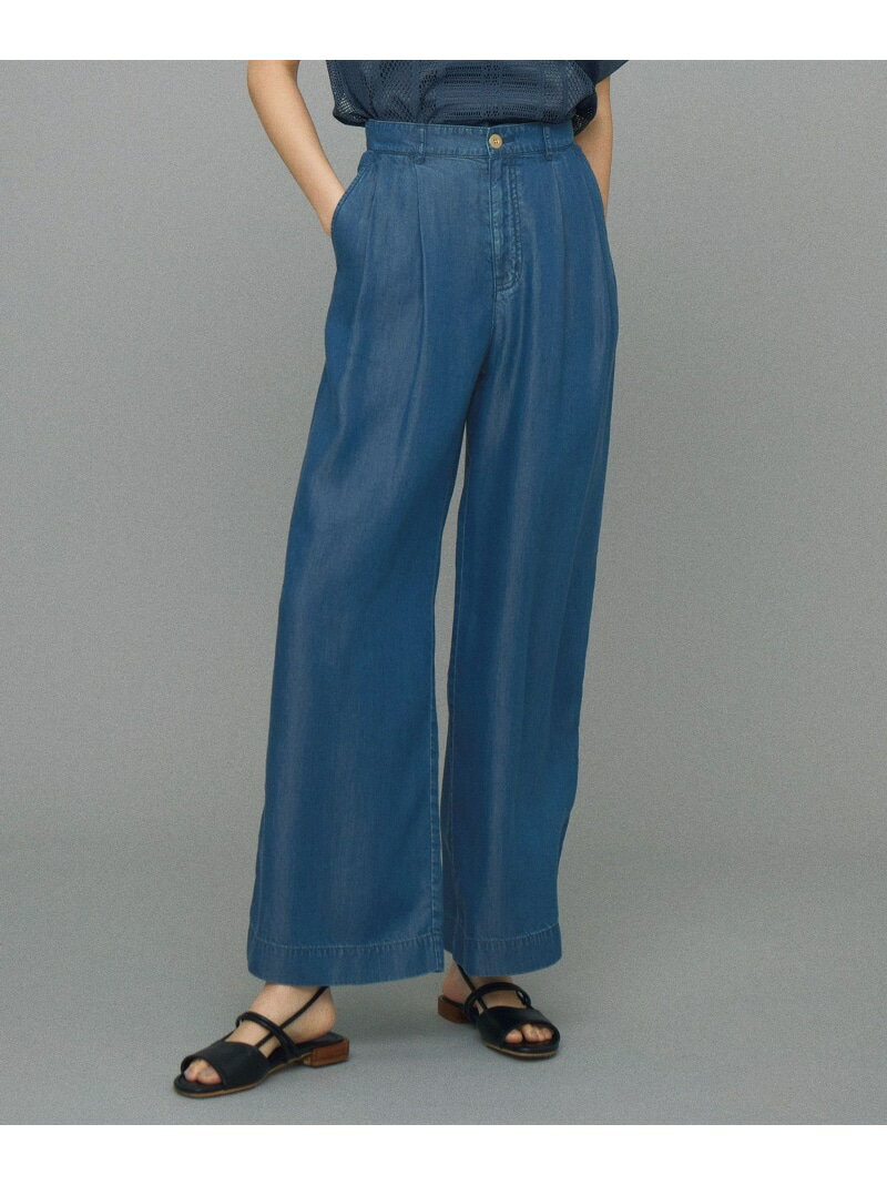 【SALE／30%OFF】【カタログ掲載・洗える】テンセルデニムワイド パンツ 自由区 ジユウク パンツ その他のパンツ ブルー【RBA_E】【送料無料】[Rakuten Fashion]