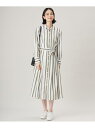 【SALE/30%OFF】【カタログ掲載・洗える】ストライププリント ワンピース 自由区 ジユウク ワンピース・ドレス シャツワンピース ブルー ベージュ【RB...