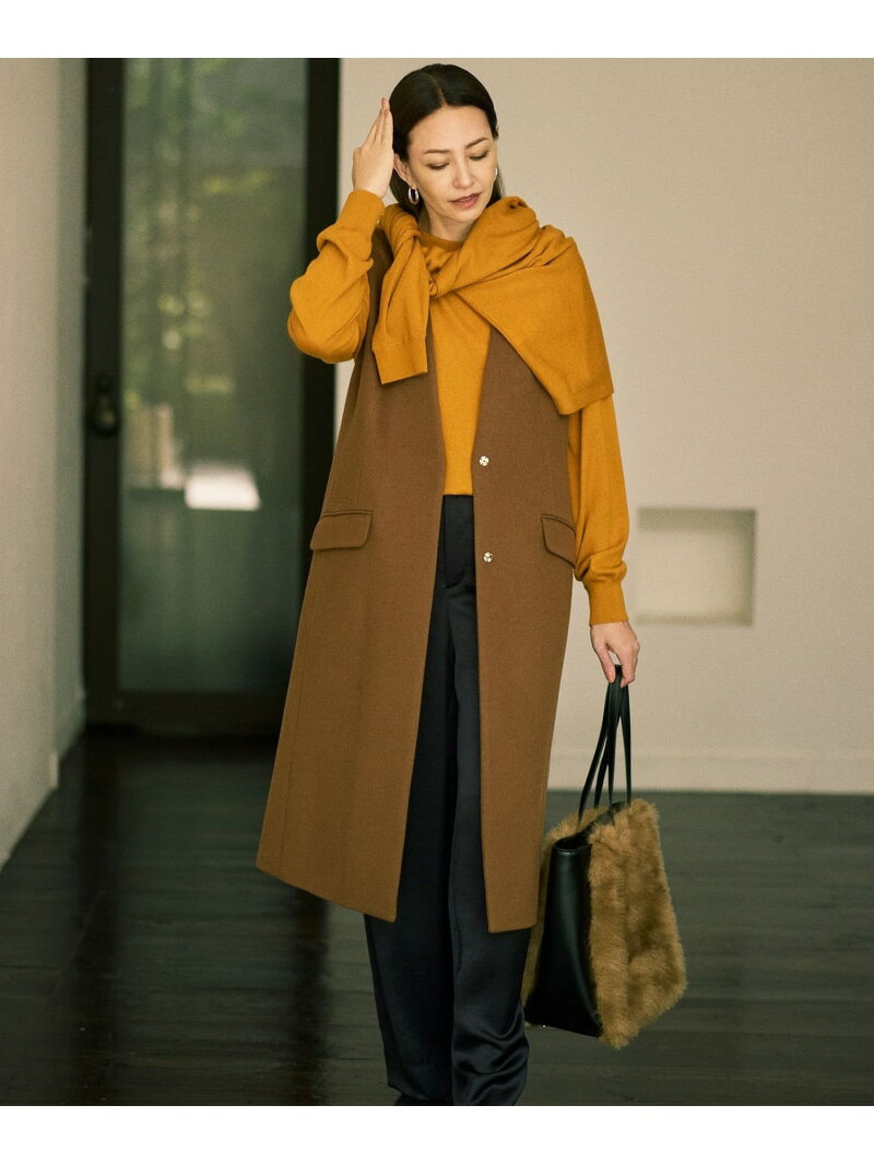 【カタログ掲載】Super100sライトビーバー ジレ 自由区 ジユウク トップス ベスト・ジレ グレー ブラウ..