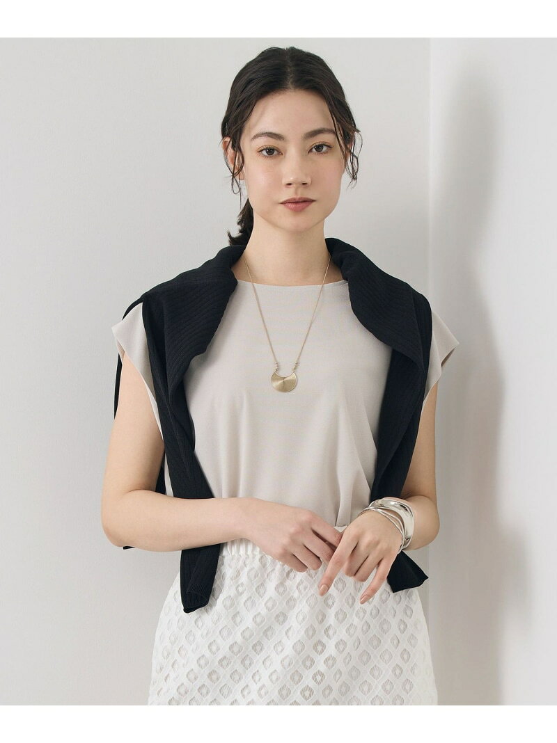 【WEB先行販売】ストレッチアムンゼンフレンチスリーブ カットソー 自由区 S ジユウク トップス カットソー・Tシャツ ブルー ネイビー ベージュ【送料無料】[Rakuten Fashion] jiyuku-10008437 自由区 サンプル画像2