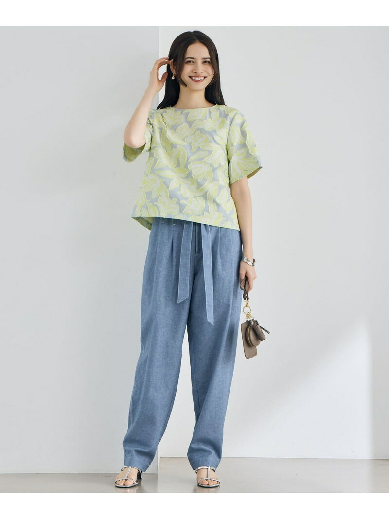 【SALE／30%OFF】リーフモチーフカットジャガード ブラウス 自由区 S ジユウク トップス シャツ・ブラウス ブルー【RBA_E】【送料無料】[Rakuten Fashion] jiyuku-10008447 自由区 サンプル画像2