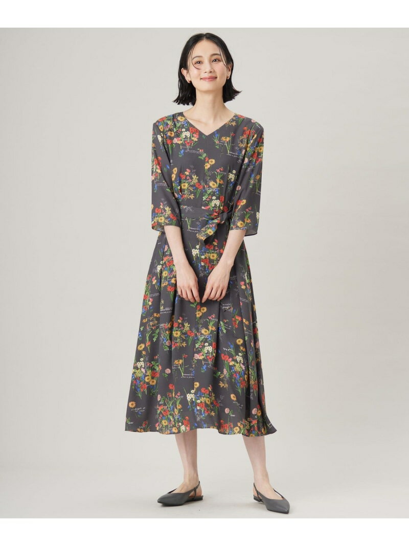 【SALE／30%OFF】【洗える】フラワーガーデンプリント ワンピース 自由区 L ジユウク ワンピース・ドレス ワンピース【RBA_E】【送料無料】[Rakuten Fashion]