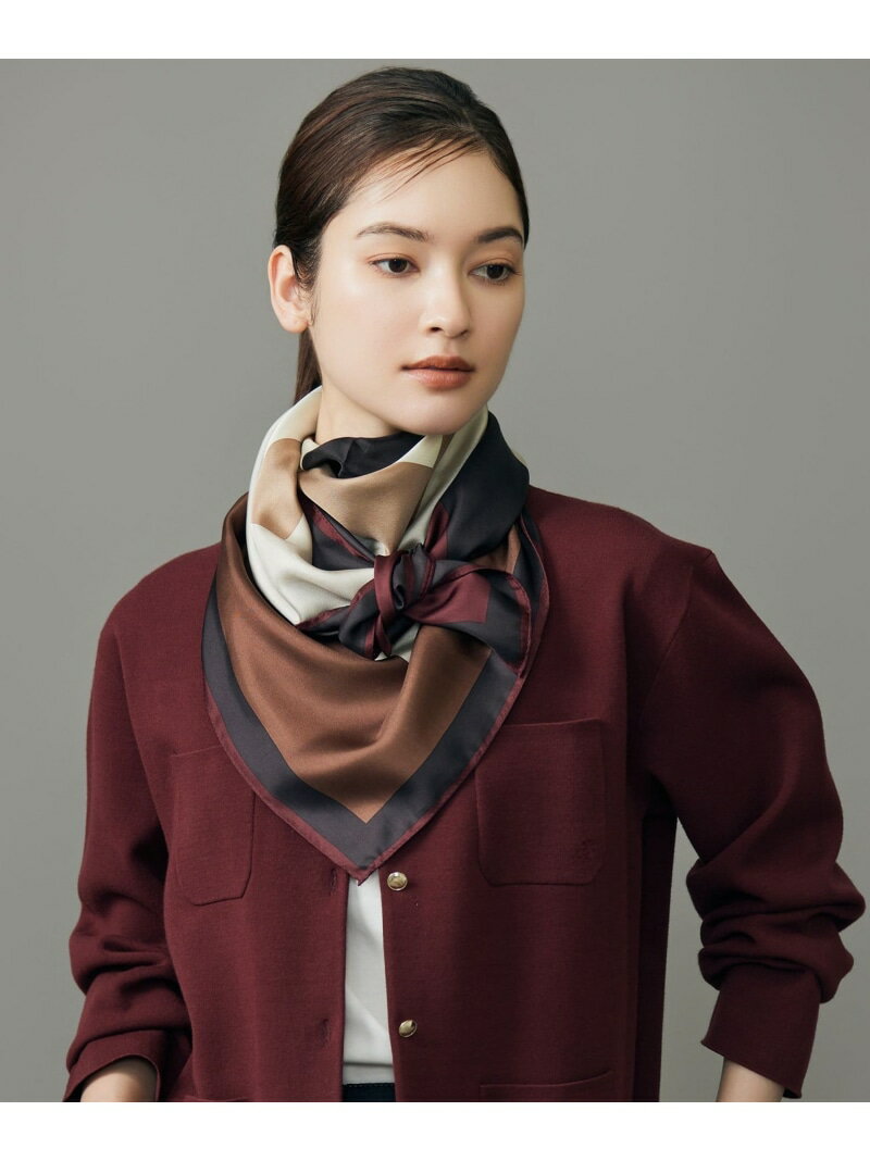 【カタログ掲載】カラーブロックシルク スカーフ 自由区 ジユウク ファッション雑貨 スカーフ・バンダ..