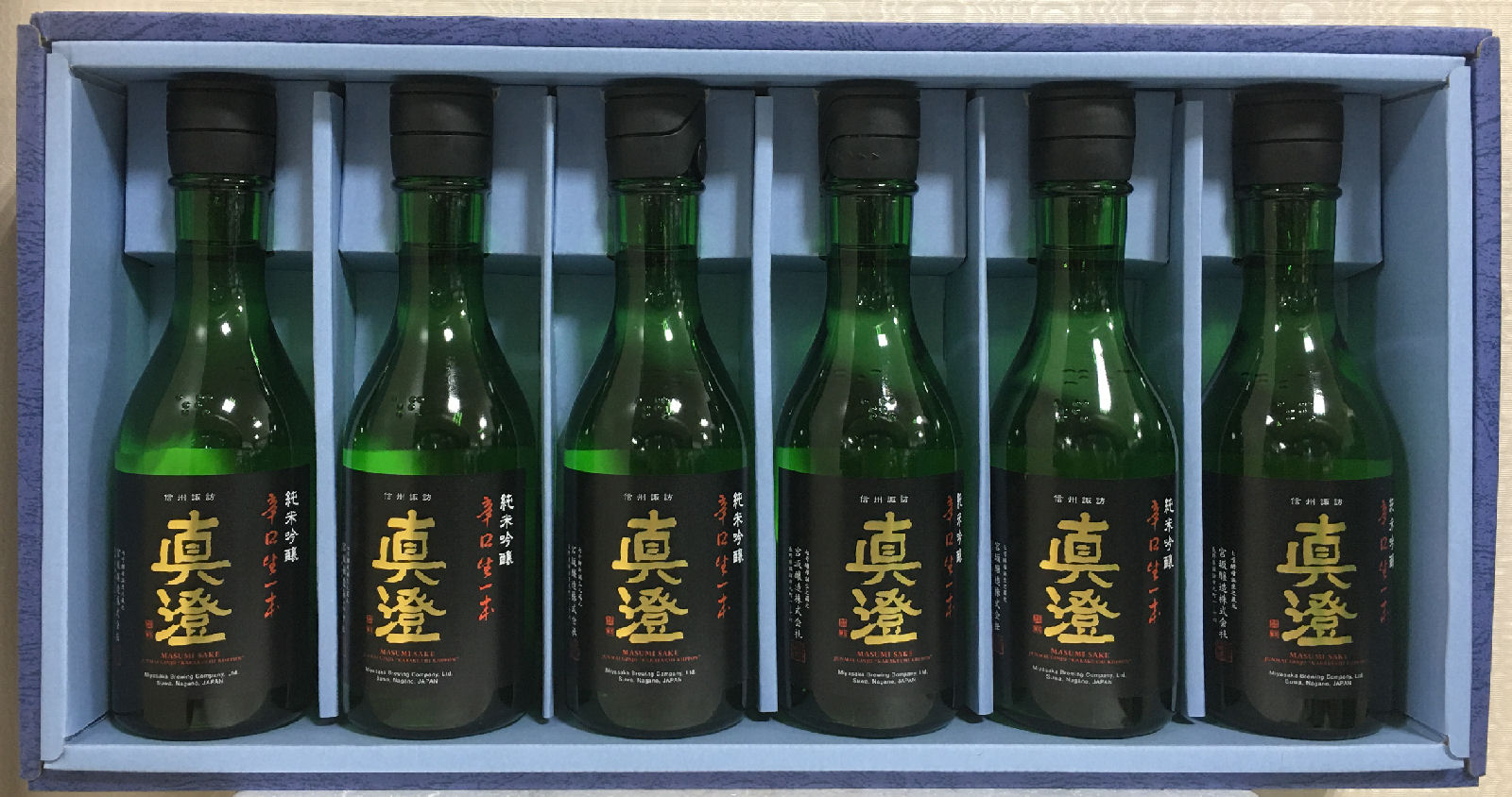 真澄 【純米吟醸 辛口生一本】 300ml 6本 ギフト箱入り 長野県（宮坂醸造）［日本酒／定番辛口食中酒／7号酵母発祥蔵］のサムネイル