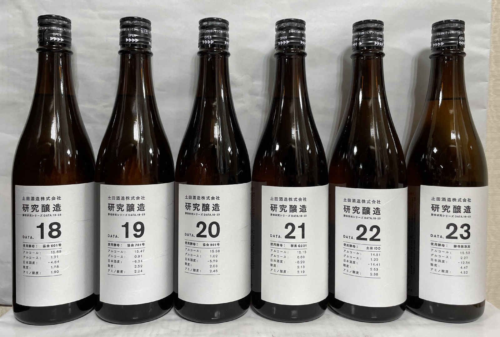 土田【研究醸造酵母違い飲み比べセットDate18~23】720ml6本群馬県(土田酒造)