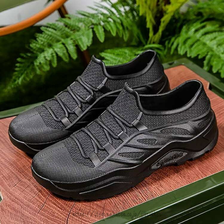 レインシューズ スニーカー ローカット メンズ レインスニーカー レースアップ レインブーツ ショート 長靴 雨靴 防水 軽量 防滑 歩きやすい 滑らない 大きいサ 通勤 通学 防水ブーツ - 2