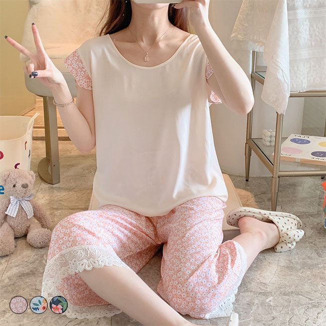 楽天Carina【マラソン期間最大10％OFFクーポン＆P2倍】【送料無料】パジャマ ノースリーブ ルームウェア レディース 部屋着 上下セット 夏 ナイトウェア ソフト 寝巻き セットアップ タンクトップ クロップドパンツ ハーフパンツ ゆったり セットアップ 2点