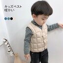 【SS限定価格+半額商品多数+お得クーポン+P2】【送料無料】ベスト キッズ 男の子 ベビー 中綿 前開き 防寒 保温 Vネック 暖かい ノースリーブ スナップボタン インナー 無地 シンプル 重ね着 レイヤード 秋冬 幼稚園 保育園 通学 通園