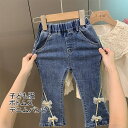 【送料無料】 デニムパンツ カジュアル ストレートパンツ 子ども服 女の子 ワイドデニムパンツ デニム ボトムス ジーンズ パンツ デニム