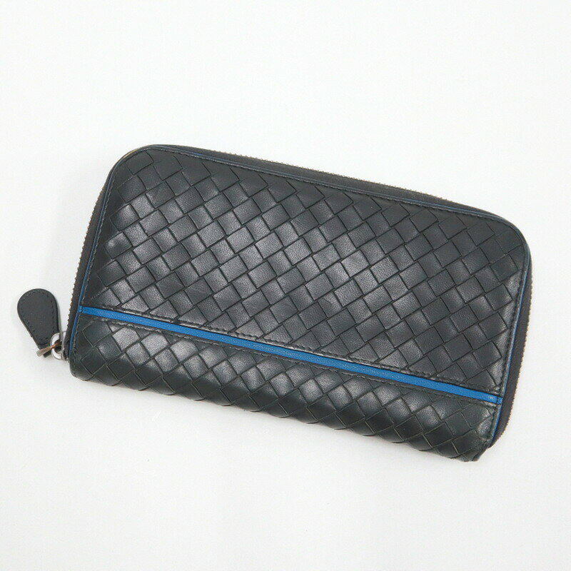 Rakuten - 【中古】BOTTEGA VENETA ボッテガヴェネタ 長財布 イントレチャート ブラック レザー B05704779S