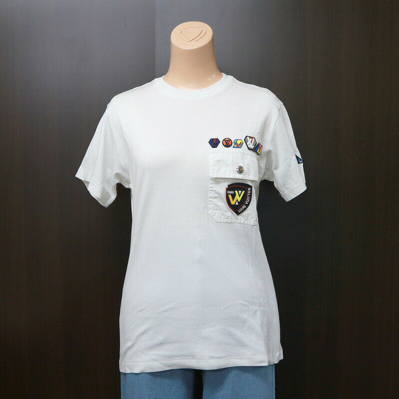 Rakuten - 【中古】LOUIS VUITTON ルイヴィトン ワッペン付きTシャツ ホワイト×マルチカラー コットン×ポリエステル #M