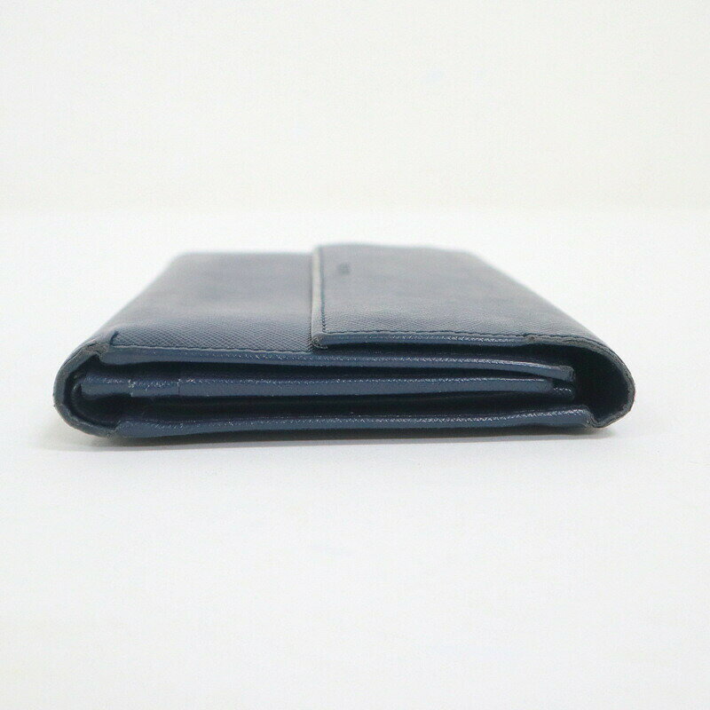 【中古】PRADA プラダ 長財布 レザー ネイビー