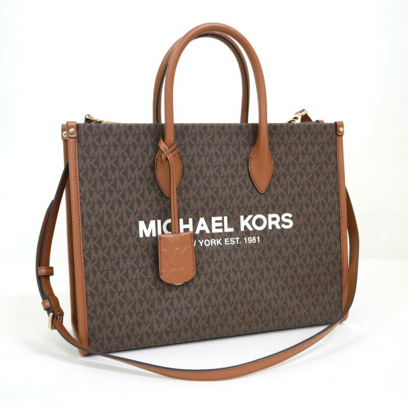 Rakuten - 【中古】MICHAEL KORS マイケルコース 2WAYショルダーバッグ ハンドバッグ MKロゴ ブラウン PVC