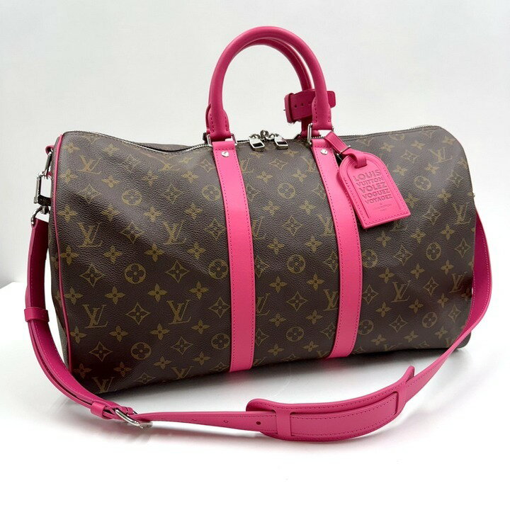 【中古】LOUISVUITTON ルイヴィトン キーポルバンドリエール45 モノグラムマカサー ポンディシェリピンク M13807 RFID