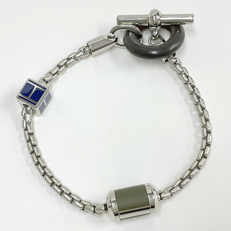 Rakuten - 【中古】HERMES エルメス メリメロ・ブレス ブレスレット シルバー×ブルー メタル×ラッカー×バッファローホーン