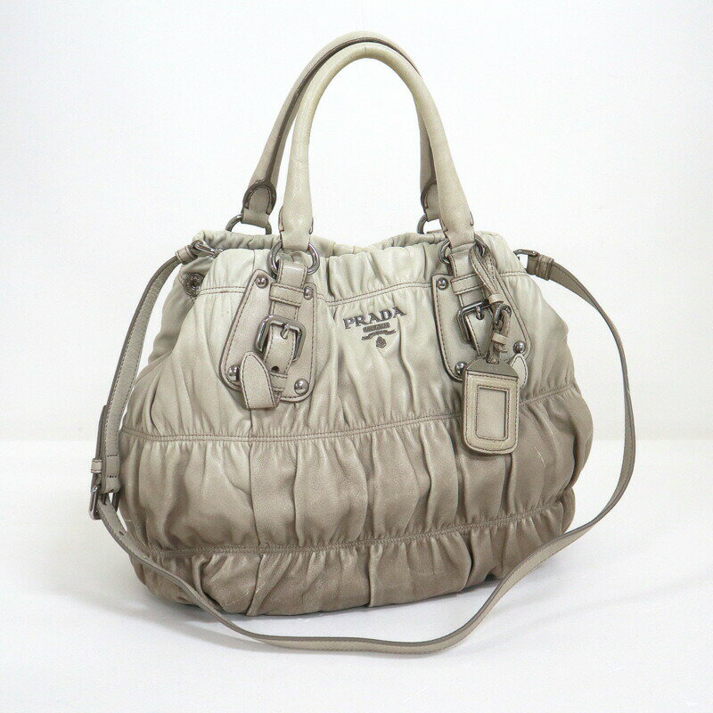 【極美品】PRADA ギャザーレザーコンビ２wayバッグ PRADA プラダ/ブランドバッグ・小物｜WonderREX-ONLINE 公式通販