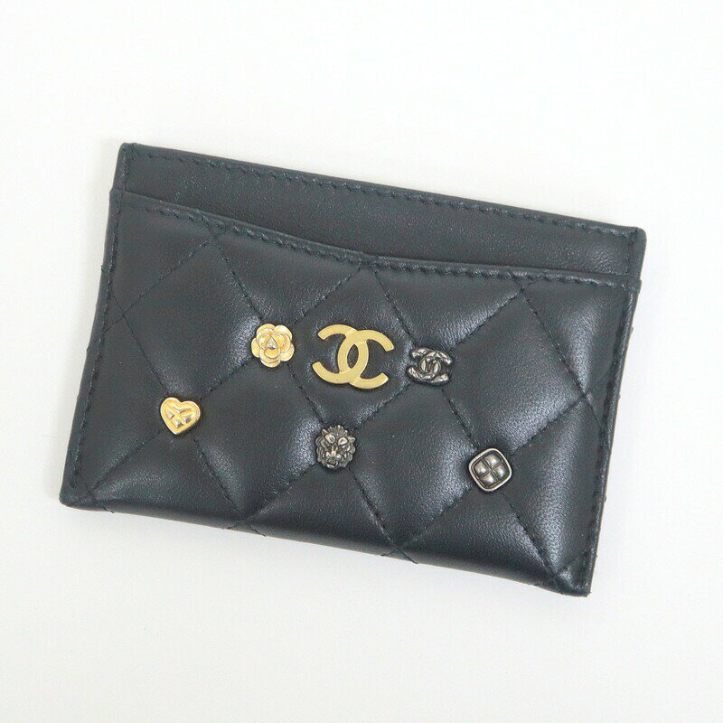 Rakuten - 【中古】CHANEL シャネル カードケース マトラッセ ブラック ラムスキン AP3494