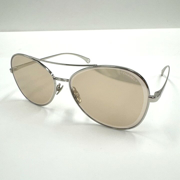 CHANEL - 【中古】CHANEL シャネル サングラス シルバー・フレーム×ブラウン・レンズ 4260 C.124 EH 59□15-140-2N