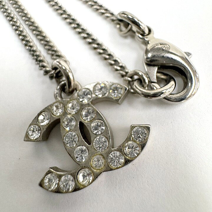 乐天商城 - 【中古】CHANEL シャネル ネックレス ココマーク×ラインストーン シルバー F13V A28942