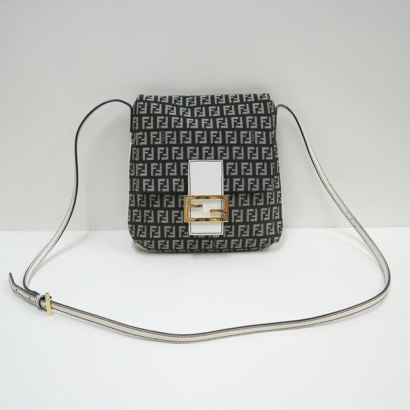 乐天商城 - 【中古】FENDI フェンディ ショルダーバッグ ズッカ キャンバス グレー ホワイト
