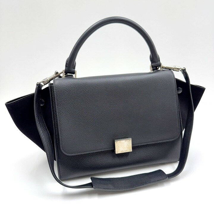 値下げセリーヌ トラペーズ  ミディアム 美品 CELINE/セリーヌ】 169543 トラペーズ ミディアム 2WAY ハンドバッグ