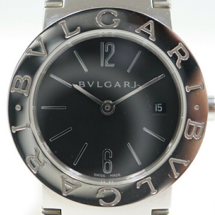 【中古】BVLGARI ブルガリ ブルガリブルガリ 腕時計 クォーツ SS×黒文字盤 BB26SS