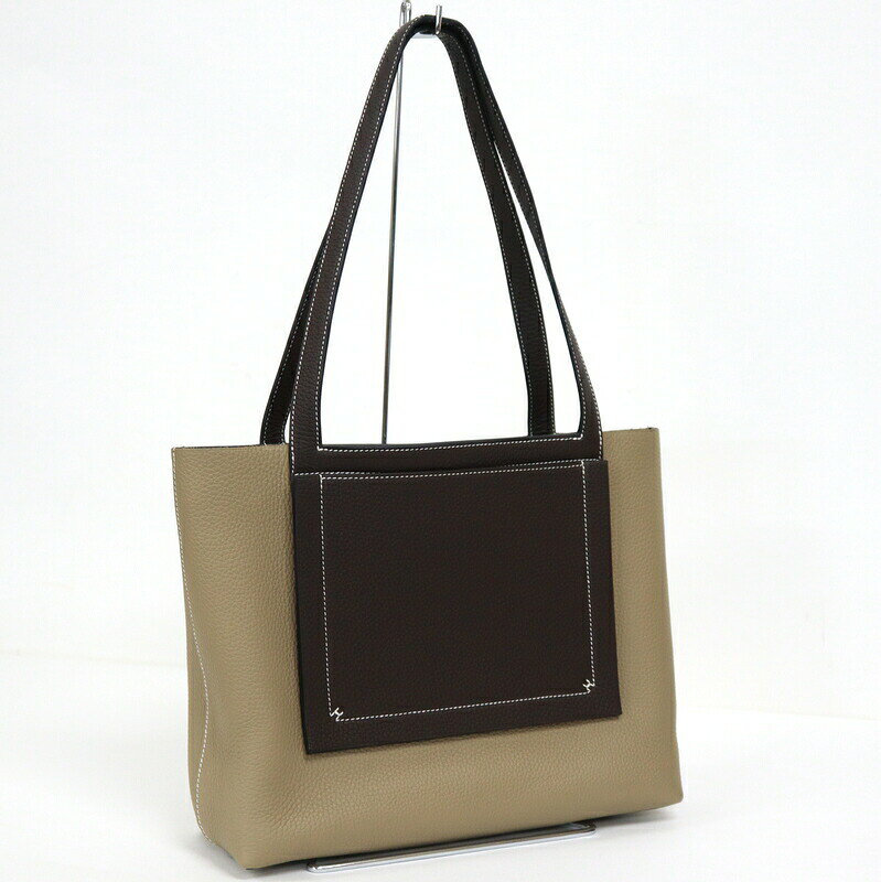 Rakuten - 【中古】HERMES エルメス カバセリエ31 トリヨンクレマンス ベージュマルファ×マカサー W刻印