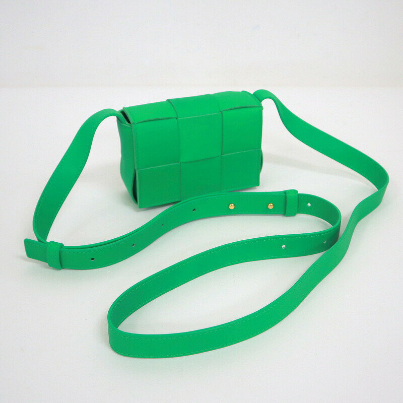 Rakuten - 【中古】BOTTEGAVENETA ボッテガヴェネタ キャンディ・カセット ミニショルダーバッグ グリーン レザー 666688