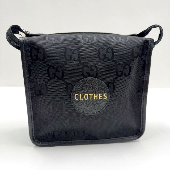 【中古】GUCCI グッチ オフザグリッド・トラベルポーチ ナイロン×レザー ブラック 674801
