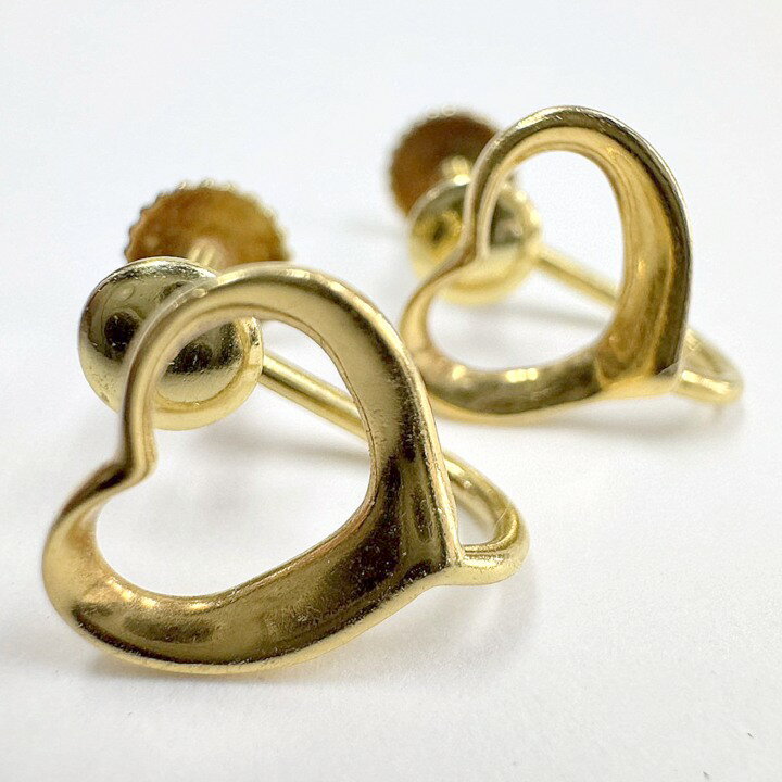 【中古】Tiffany＆Co. ティファニー エルサペレッティ オープンハート イヤリング 750 K18 ゴールド 2.5g