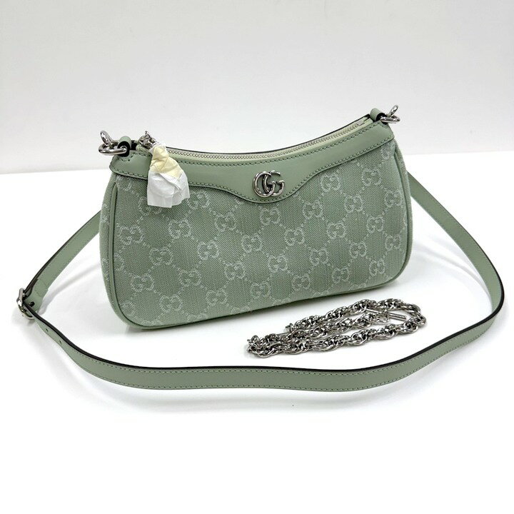 乐天商城 - 【中古】GUCCI グッチ オフィディア スモールショルダーバッグ ダブルG GGスプリーム ペールグリーン 784753