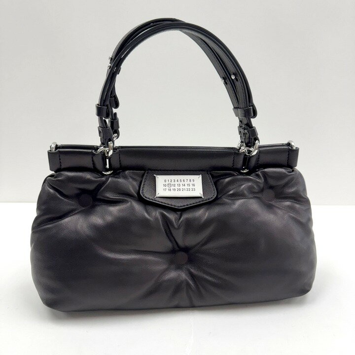 【中古】MAISON MARGIELA メゾンマルジェラ ライン11 ハンドバッグ レザー ブラック×シルバー金具 B2WD0077 P4300 T8013