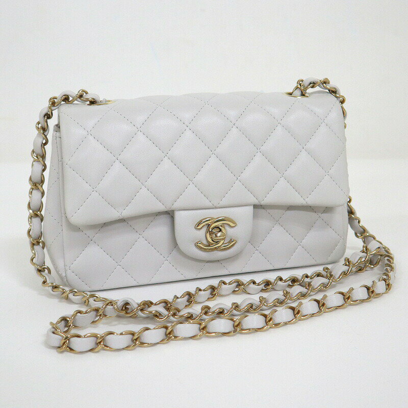 Rakuten - 【中古】CHANEL シャネル マトラッセ20 ライトグレー ラムスキン A69900