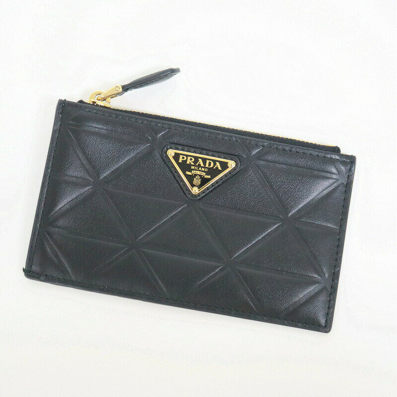 Rakuten - 【中古】PRADA プラダ カードホルダー ブラック トライアングルレザー 1MC086 RFID
