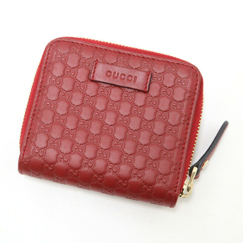 Rakuten - 【中古】GUCCI グッチ 二つ折りコンパクトウォレット マイクログッチシマ ボルドー レザー 449395