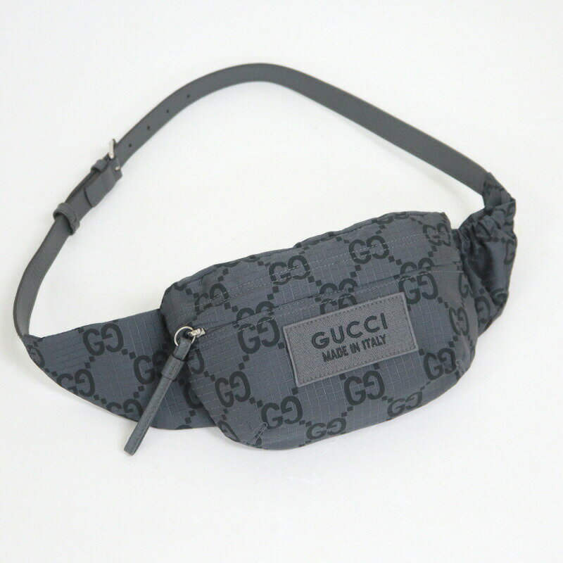 Rakuten - 【中古】GUCCI グッチ ラージ・ベルトバッグ ダークグレー×ブラック 767934