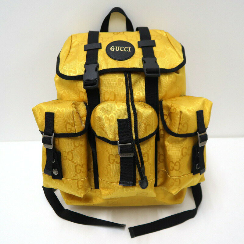 Rakuten - 【中古】GUCCI グッチ オフザグリッド・リュック イエロー×ブラック ナイロン×レザー 626160