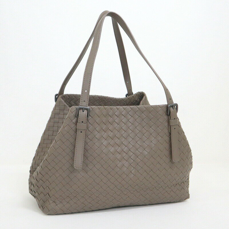 【中古】BOTTEGA VENETA ボッテガヴェネタ チェスタカバ ショルダーバッグ イントレチャート アッシュブラウン レザー