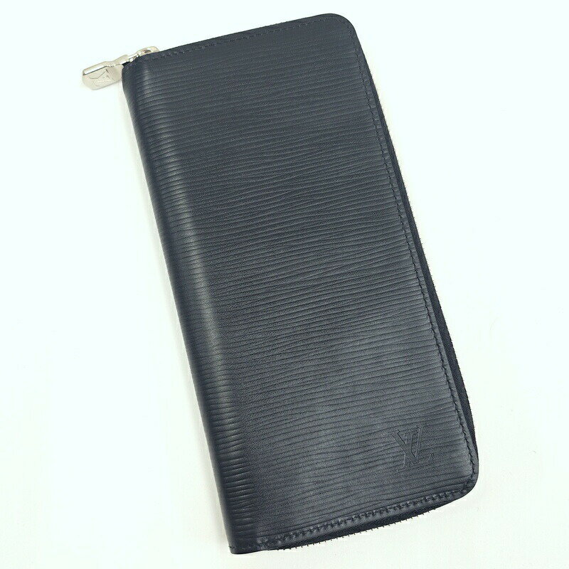 【中古】LOUISVUITTON ルイヴィトン ジッピーウォレット・ヴェルテカル 二つ折り長財布エピ ノワール M60965 RFID